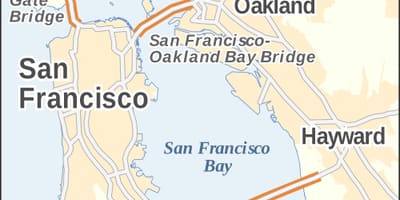 Bay area haritası köprüler