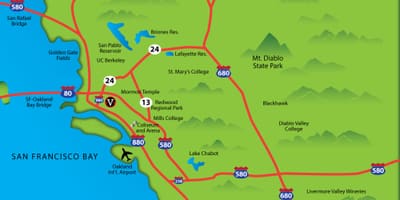 East bay area haritası ca