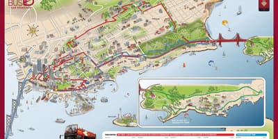 Kırmızı otobüs San Francisco haritası 