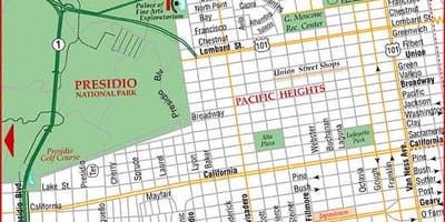 Pacific heights, San Francisco haritası 