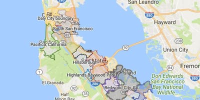 San Francisco şehir sınırları haritası 