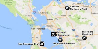 San Francisco harita yakınlarında havaalanları 