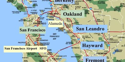 San Francisco bölge haritası Kaliforniya