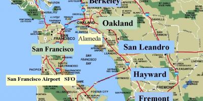 San Francisco bölge haritası Kaliforniya