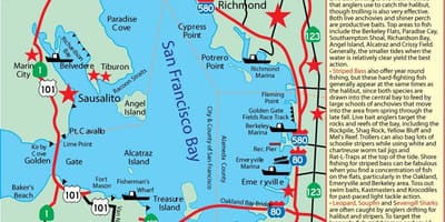 San Francisco Körfezi haritası balıkçılık 