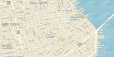 San Francisco giysi bölgesinin haritası 