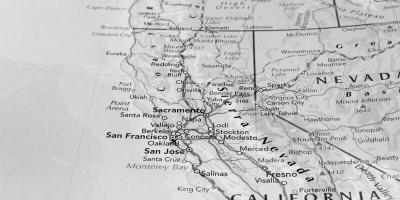 San Francisco siyah ve beyaz harita 