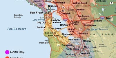 San Francisco haritasını ve çevresi