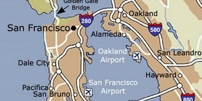 San Francisco havaalanı ve çevresi haritası 