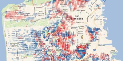 San Francisco haritası irtifa