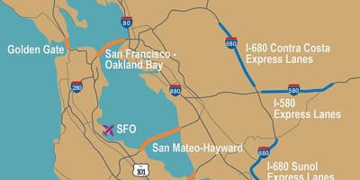 Paralı yolları San Francisco haritası