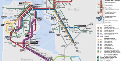 Harita toplu taşıma San Francisco