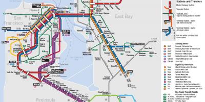 Harita toplu taşıma San Francisco