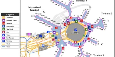 SFO Uluslararası Havaalanı Haritayı göster