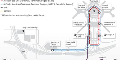 SFO airtrain haritası 