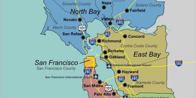 Güney San Francisco bay area haritası 