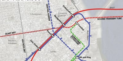 Transbay terminal haritası 